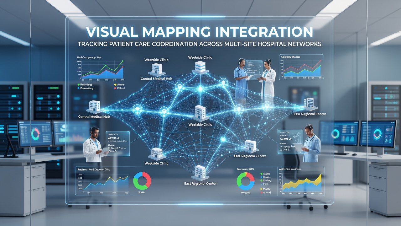 Visual Mapping Integration in Tracking Patient Care Coordination Across Multi-Site Hospital Networks